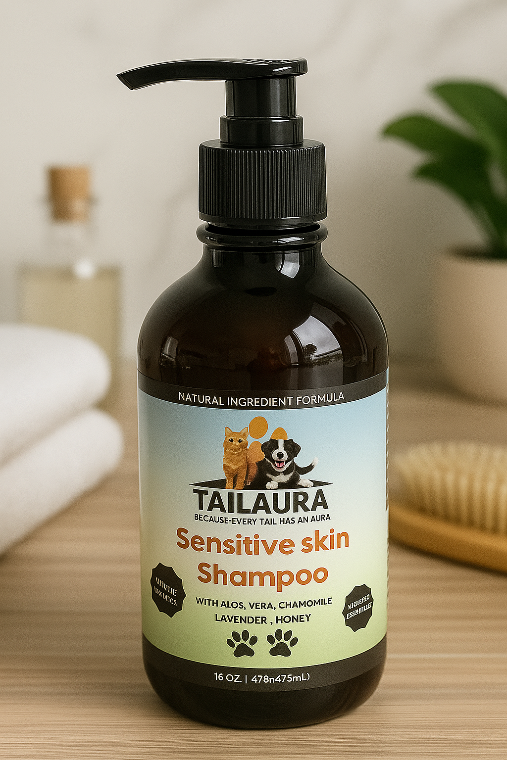 TailAura™ Skin Comfort Shampoo – A Soothing Wash for Delicate Coats (148ml) - TailAura