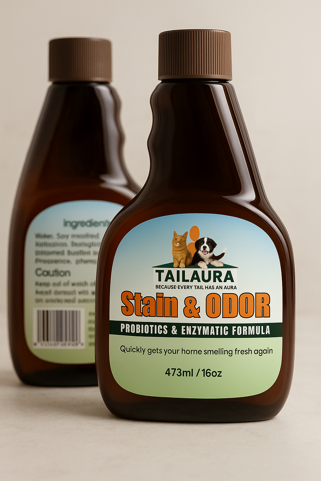 TailAura™ Stain & Odour – Enzyme-Based Cleaner for Pet Homes (475ml) - TailAura
