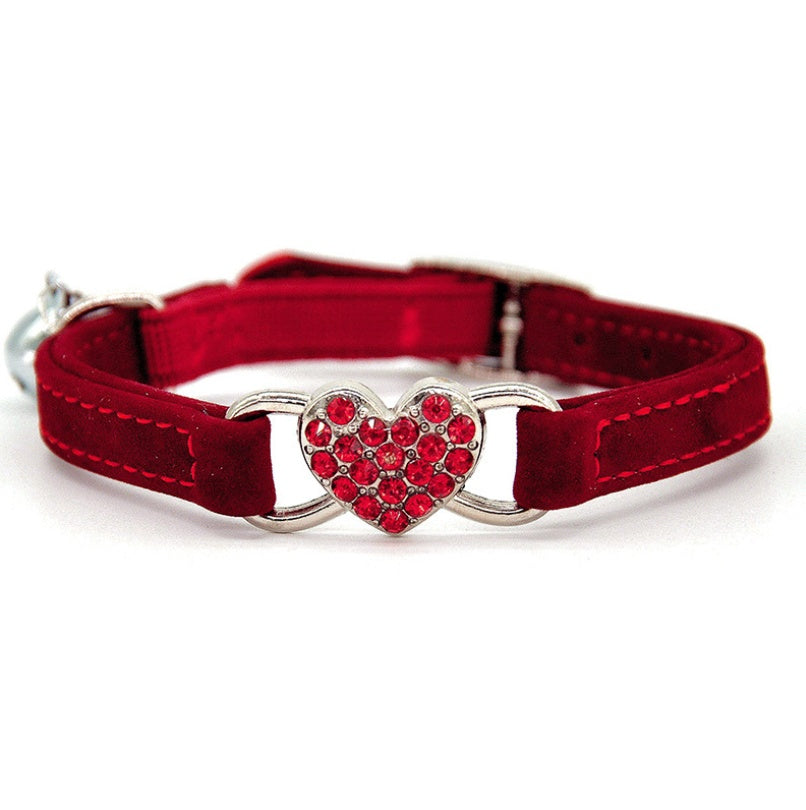 Adjustable Cat Collar with Heart Charm – Lightweight & Comfortable