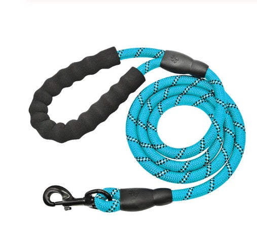 Reflective Nylon Dog Leash – Comfortable Foam Handle, Durable & Anti-Skid Leash for Small, Medium & Large Dogs