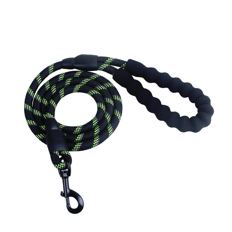 Reflective Nylon Dog Leash – Comfortable Foam Handle, Durable & Anti-Skid Leash for Small, Medium & Large Dogs