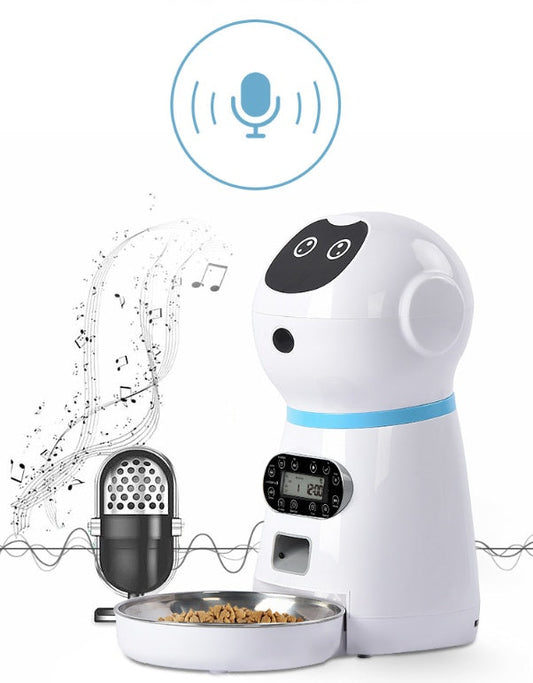 Smart Automatic Pet Feeder 2025 - Programmable Dry Food Dispenser with Voice Recorder & Anti-Jam System