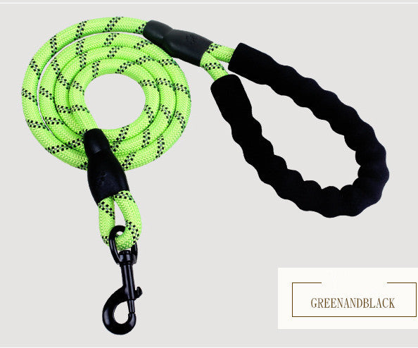 Reflective Nylon Dog Leash – Comfortable Foam Handle, Durable & Anti-Skid Leash for Small, Medium & Large Dogs