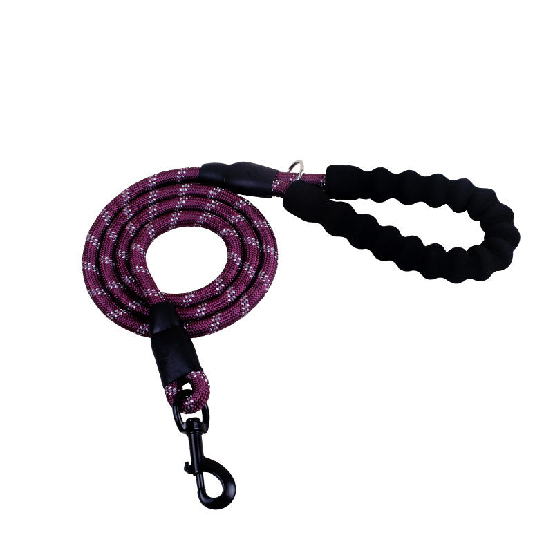Reflective Nylon Dog Leash – Comfortable Foam Handle, Durable & Anti-Skid Leash for Small, Medium & Large Dogs