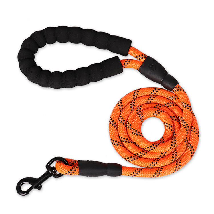 Reflective Nylon Dog Leash – Comfortable Foam Handle, Durable & Anti-Skid Leash for Small, Medium & Large Dogs