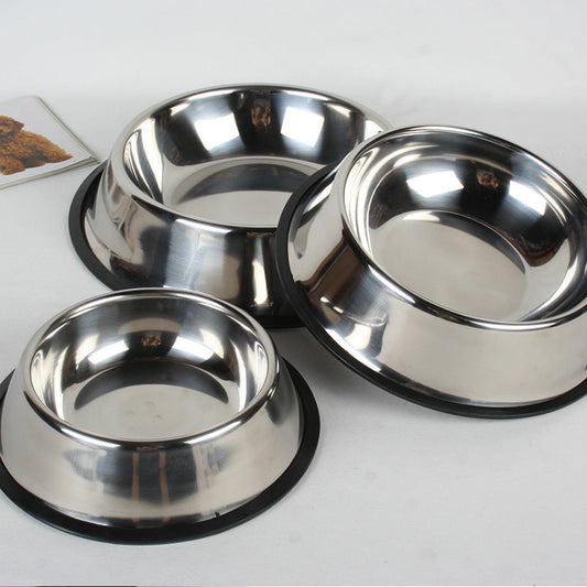 Classic Stainless Steel Pet Bowls – Non-Slip & Hygienic for Food & Water