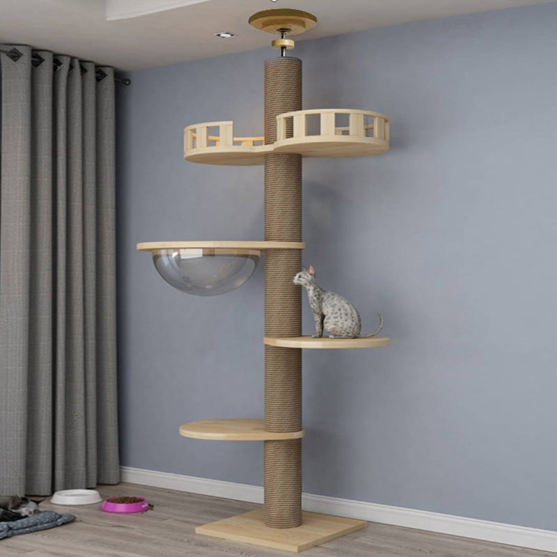 Solid Wood Cat Climbing Frame – Modular, Stable & Scratch-Resistant Cat Tree