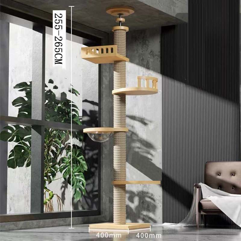 Solid Wood Cat Climbing Frame – Modular, Stable & Scratch-Resistant Cat Tree