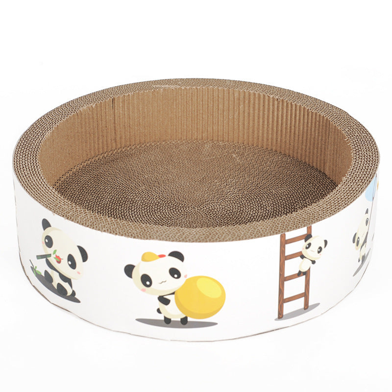 Disc Corrugated Cat Scratcher Panda Design for Happy, Healthy Claws