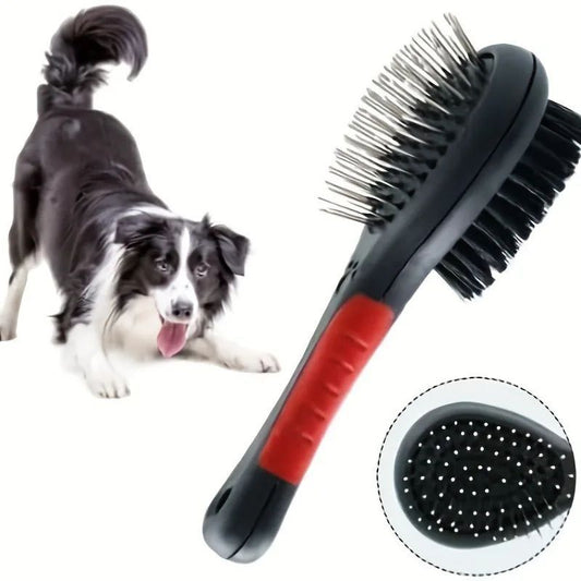 2-in-1 Double-Sided Pet Grooming Comb Pin & Bristle Tool for Shedding & Dirt | BUY 1 GET 1 FREE!