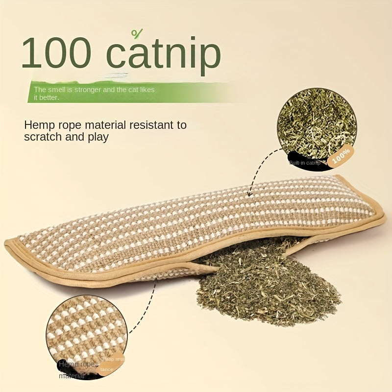 Sisal Cat Scratching Mat – Bite-Resistant, Shed-Free Board with Built-in Cat Nip - TailAura - Sisal Cat Scratching Board & Integrated -  Dropshipman