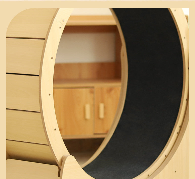 Heavy Duty Quiet Cat Exercise Wheel - Durable Wooden Pet Treadmill (M/L Sizes)