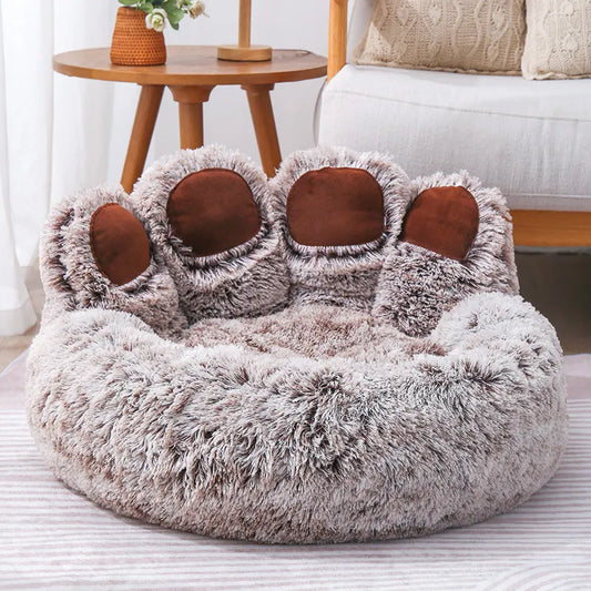 Plush Bear Paw Dog Bed – Soft and Snuggly Pet Nest for Dogs & Cats - TailAura - cat & dog bed -  My Store