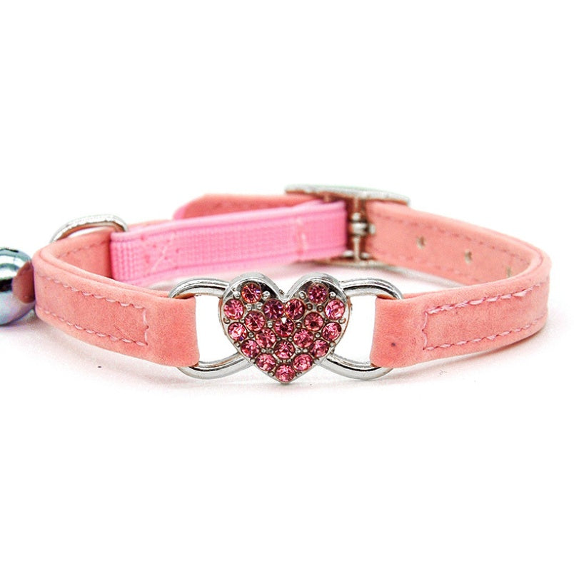 Adjustable Cat Collar with Heart Charm – Lightweight & Comfortable
