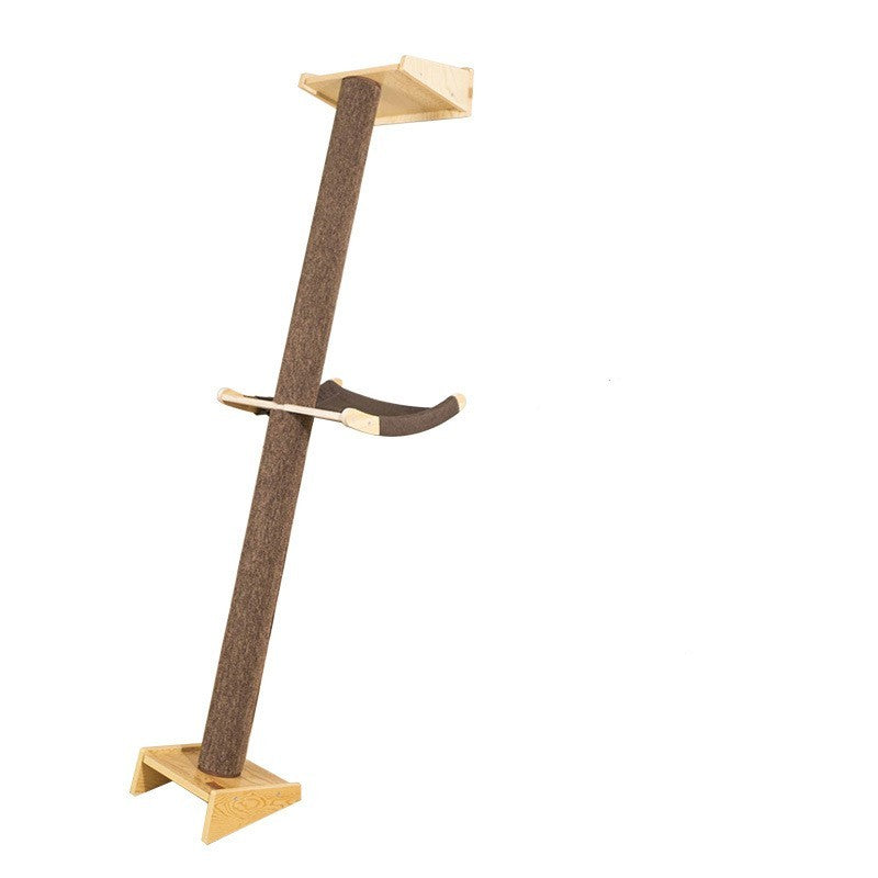 Solid Wood Cat Climbing Frame: Multi-Level Tree & Lounge for Feline Fun