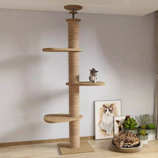 Solid Wood Cat Climbing Frame – Modular, Stable & Scratch-Resistant Cat Tree