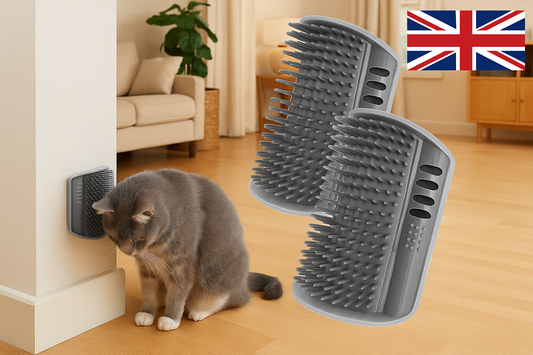 4-Pack Pet Self-Grooming Corner Brush - Gentle Massager for Cats & Dogs