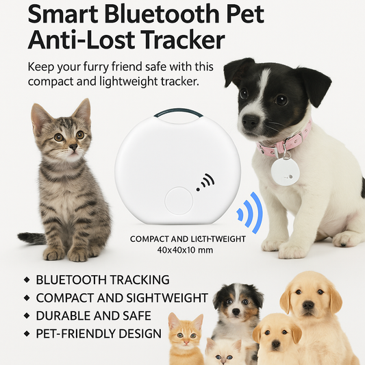 Smart Bluetooth Pet Anti-Lost Tracker – Compact Location Tracker for Pets, White