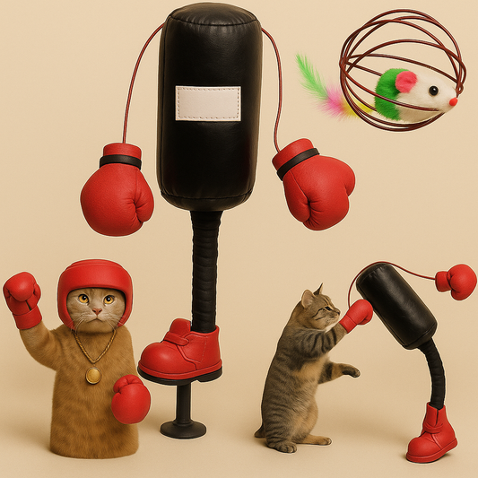Interactive Cat Boxing Game Toy – Silicone Teaser for Active Play and Mental Stimulation