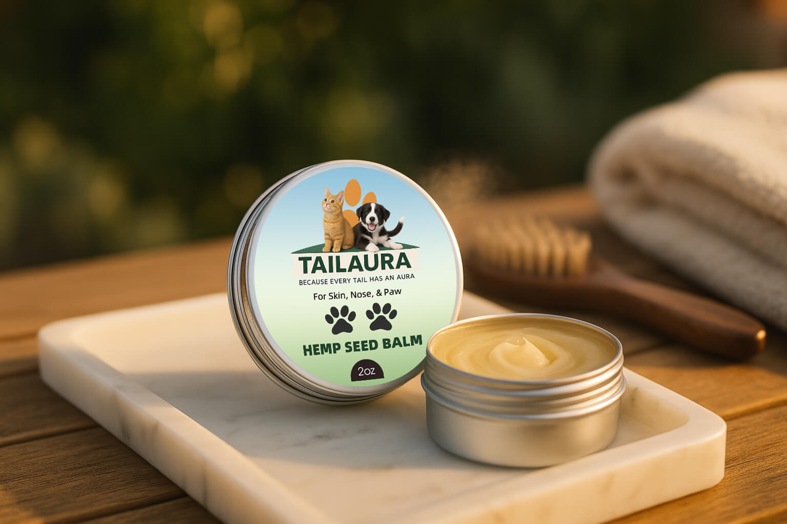 TailAura™ Restorative Hemp Seed Balm for Pets – Paw, Nose & Skin Therapy (56.7g) - TailAura -  -  TailAura