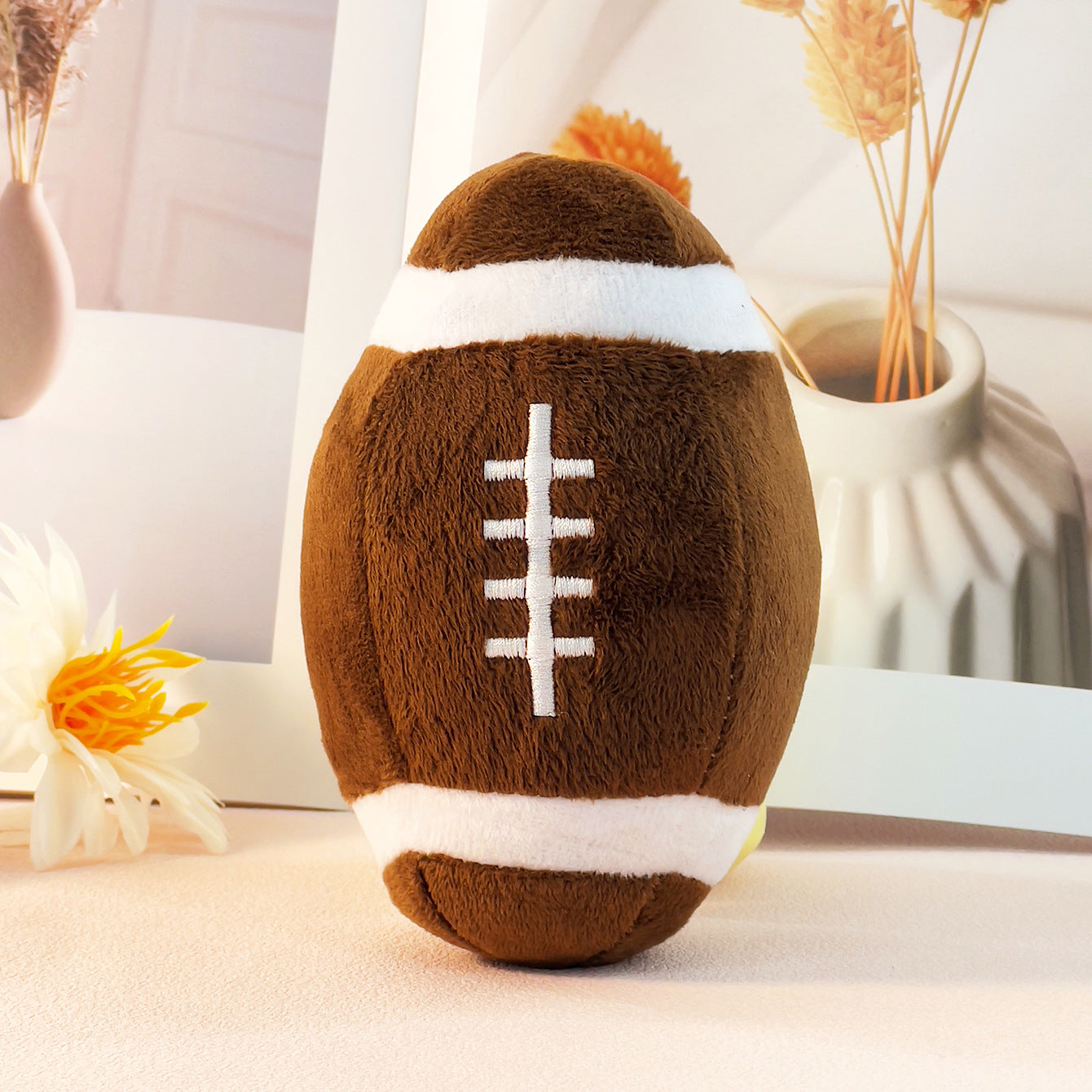 Interactive Plush Sports Ball Dog Toy Football & Rugby Fun for Puppies & Dogs