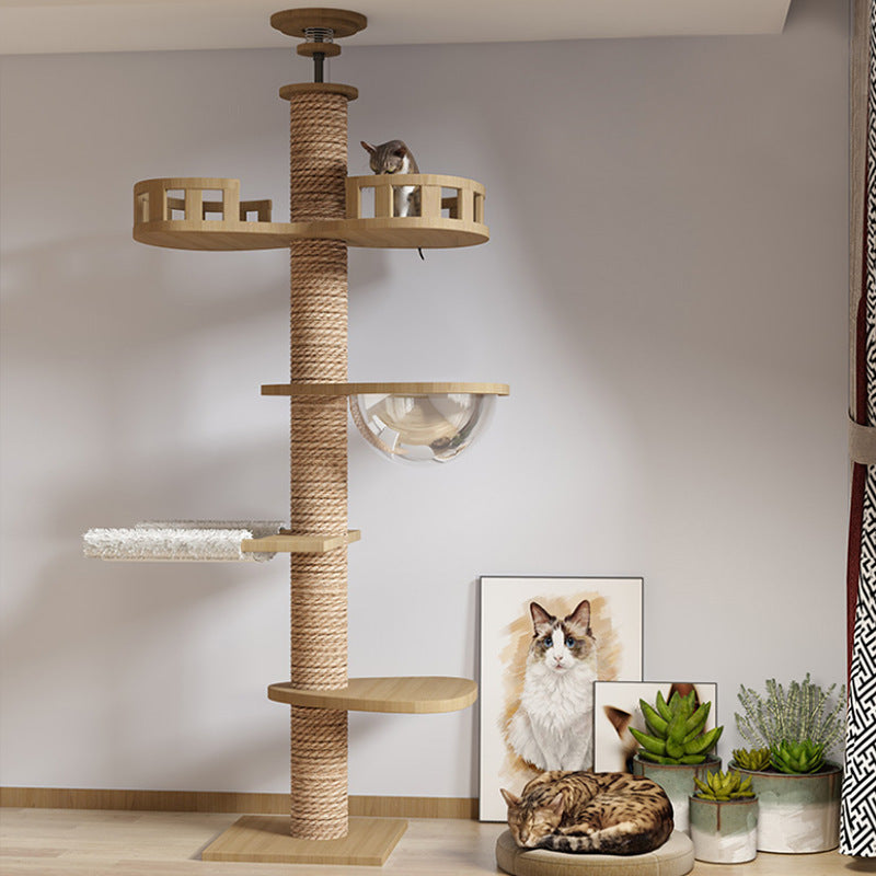 Solid Wood Cat Climbing Frame – Modular, Stable & Scratch-Resistant Cat Tree