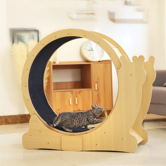 Heavy Duty Quiet Cat Exercise Wheel - Durable Wooden Pet Treadmill (M/L Sizes)