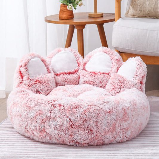 Plush Bear Paw Dog Bed – Soft and Snuggly Pet Nest for Dogs & Cats