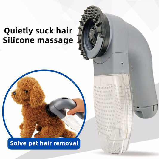 Portable Electric Pet Hair Vacuum & Massager Gentle Cleaning & De-Shedding Tool