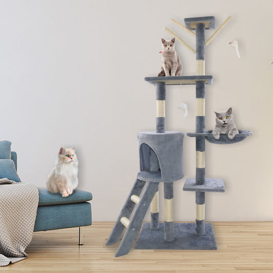 140cm Cat Tree Tower – Multi-Level Activity Centre with Hammock, Condo & Scratching Posts - TailAura