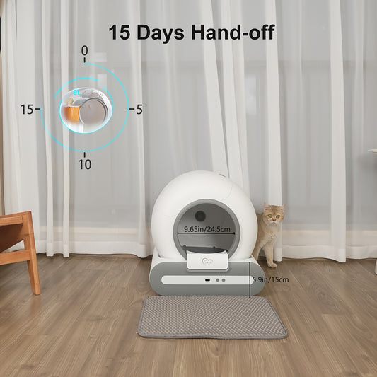 Smart Self-Cleaning Cat Litter Box – Automatic WiFi Control & 65L Waste Bin (UK Plug) - TailAura