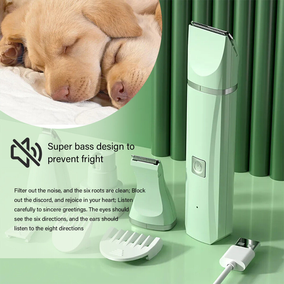 Professional Pet Grooming Kit – Electric 4-in-1  Clippers, Hair Trimmer & Nail Grinder for Cats and Dogs