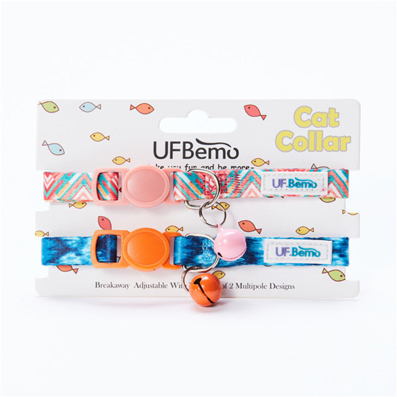 2-Pack Adjustable Bell Collars for Cats & Small Dogs – Stylish Designs with Safety Buckle - TailAura