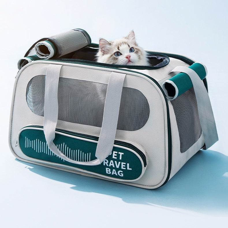 Airline Approved Pet Travel Carrier Bag - Soft-Sided, Collapsible for Dogs & Cats - TailAura