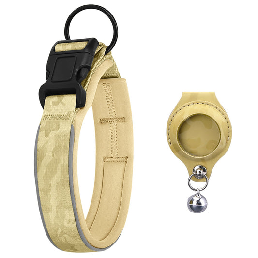 Air tag Compatible Pet Collar with Protective Case - Nylon & Secure Fit for Dogs & Cats (Clear, highlights compatibility, material, and target pets) - TailAura