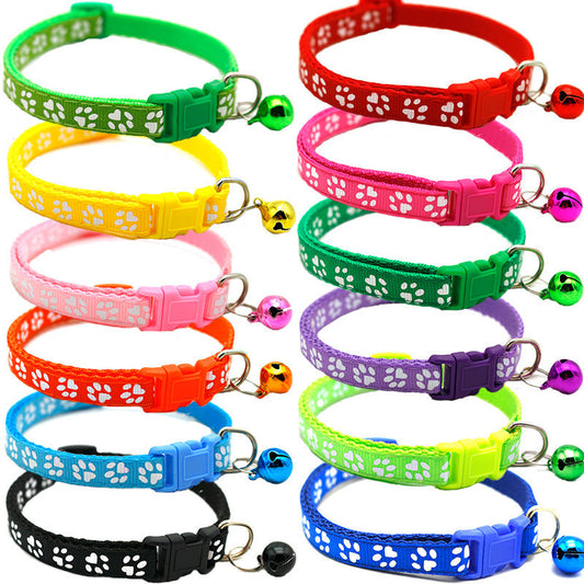 Adjustable Cat & Dog ID Collars with Bells – Lightweight Summer Pet Collar with Optional Pendant & Battery for Small Pets - TailAura