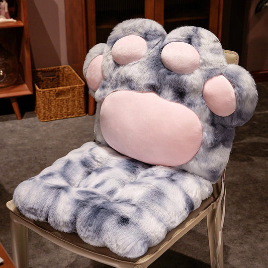 Cat Paw Backrest Cushion – Thickened Plush Seat Pad with Integrated Support for Cats, Dogs and Humans - TailAura