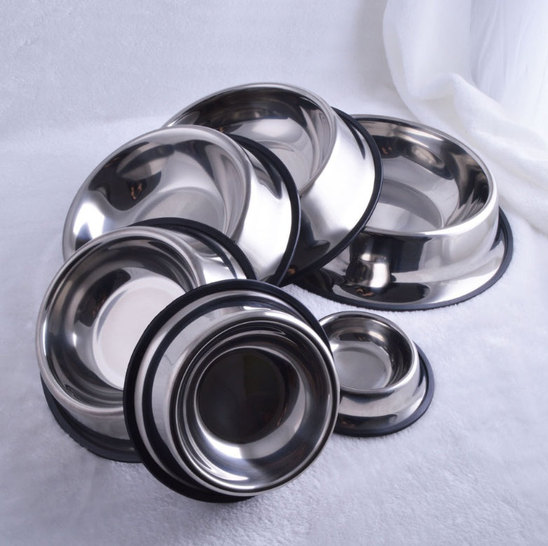 Classic Stainless Steel Pet Bowls (Pair) – Non-Slip & Hygienic for Food & Water - TailAura