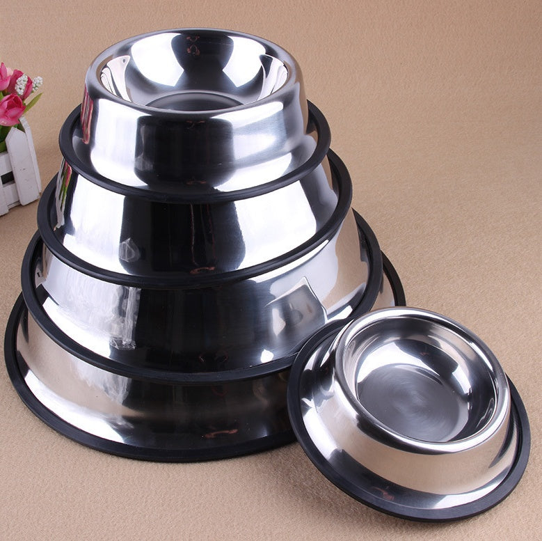 Classic Stainless Steel Pet Bowls (Pair) – Non-Slip & Hygienic for Food & Water - TailAura