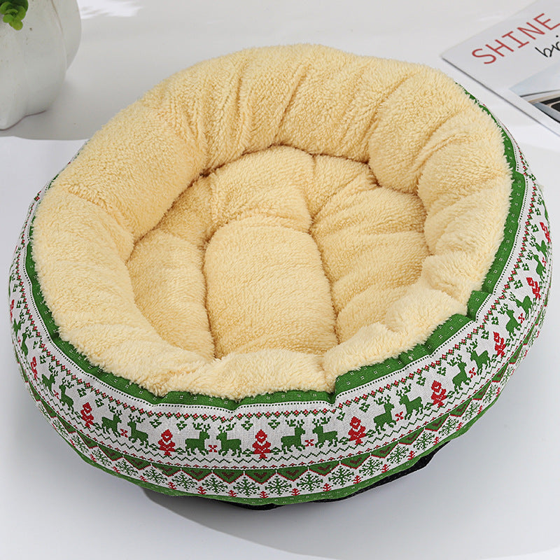 Cosy Round Pet Bed for Cats & Small Dogs – Winter Warmth - TailAura