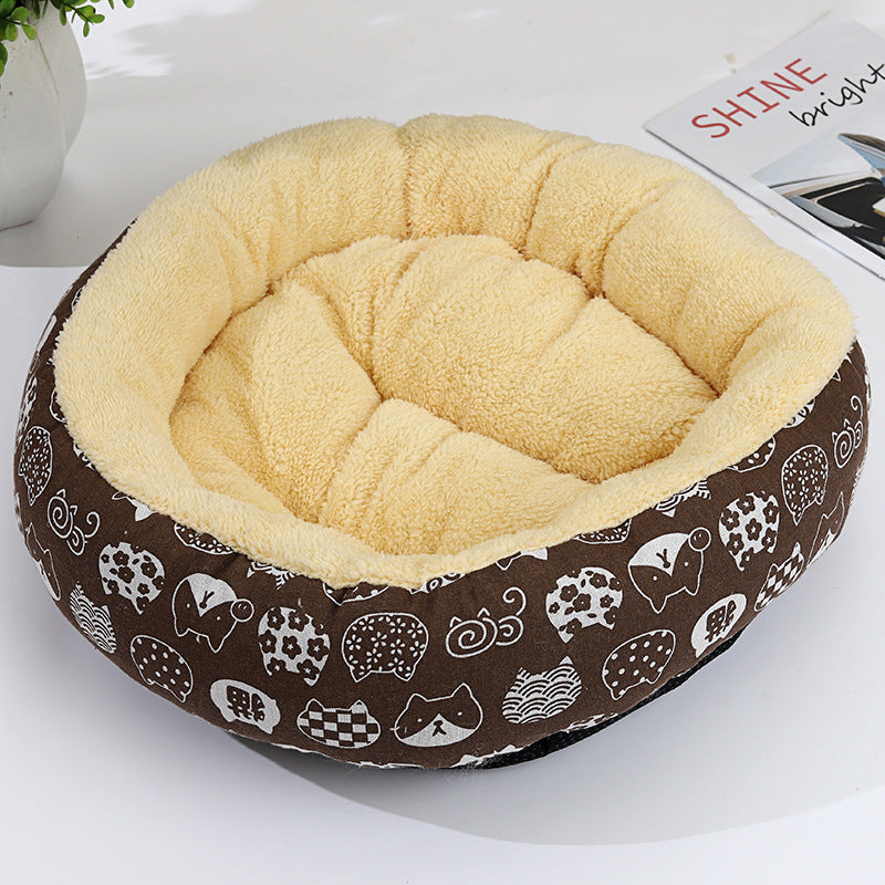 Cosy Round Pet Bed for Cats & Small Dogs – Winter Warmth - TailAura