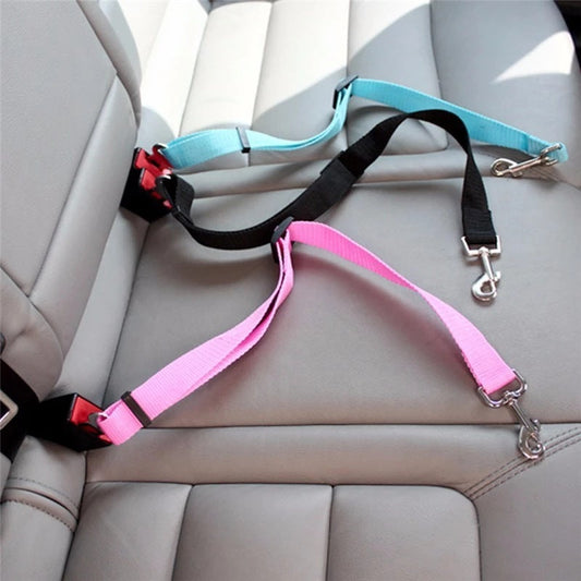 Adjustable Pet Car Seat Belt – Universal Safety Harness Lead Clip for Cats & Dogs - TailAura