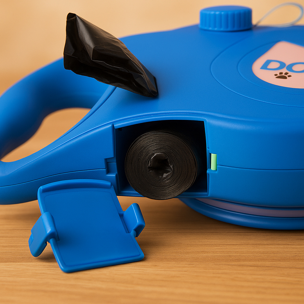 Multifunctional Retractable Dog Leash with Built-in Bowl – Portable & Tangle-Free - TailAura