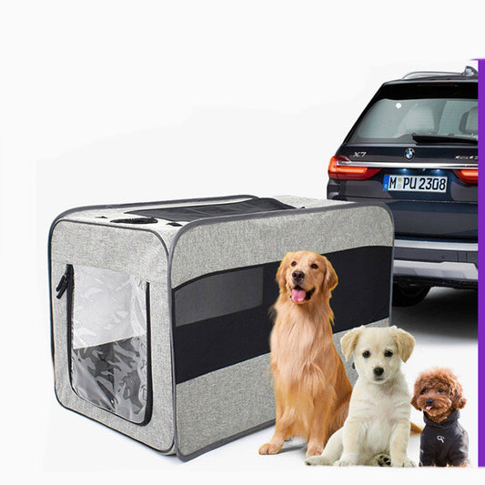 Folding Fabric Pet Travel Carrier Bag with Safety Zippers - For Cats & Dogs - TailAura