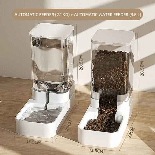 Hassle-Free Automatic Pet Food & Water Station Transparent Design - TailAura
