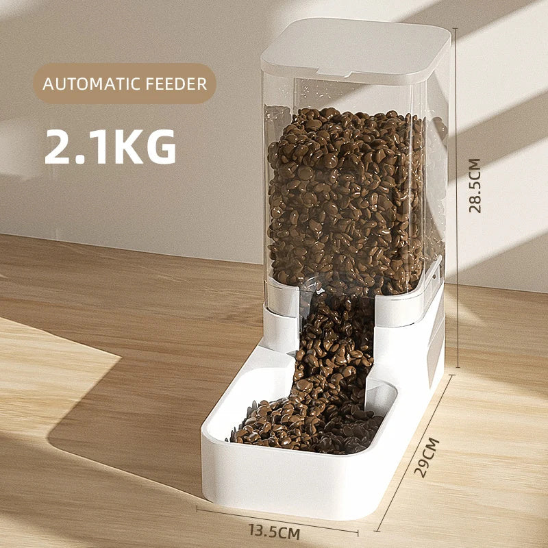Hassle-Free Automatic Pet Food & Water Station Transparent Design - TailAura