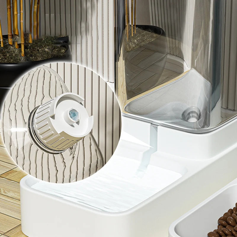 Hassle-Free Automatic Pet Food & Water Station Transparent Design - TailAura