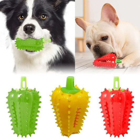 Interactive Chili Chew Dog Toy Durable Teething & Treat Dispensing Fun - TailAura