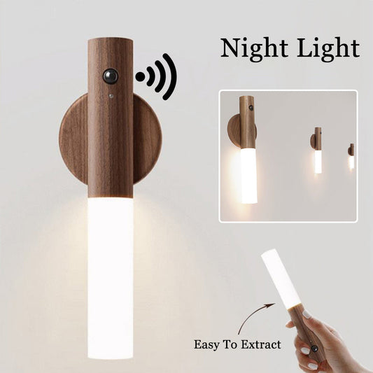 Magnetic Wooden LED Motion Sensor Light – Gentle Safety & Style for Your Pet's Home - TailAura