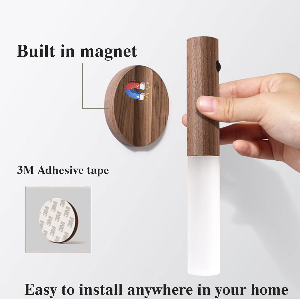 Magnetic Wooden LED Motion Sensor Light – Gentle Safety & Style for Your Pet's Home - TailAura